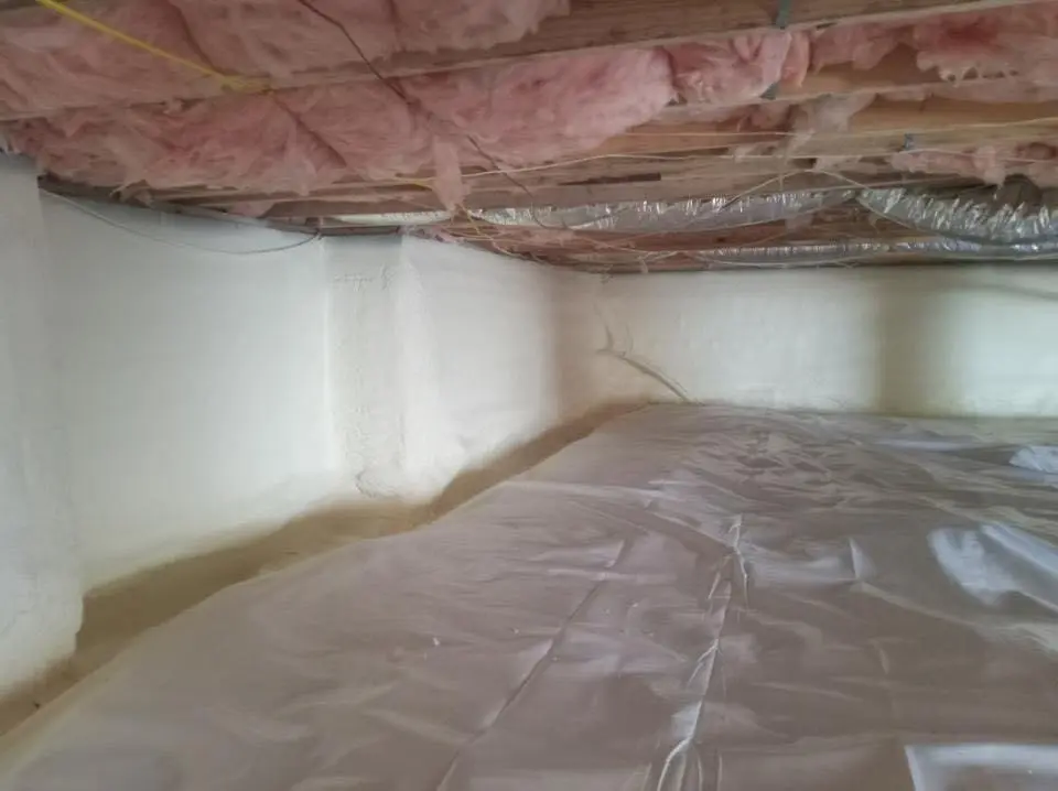 Crawl space encapsulation with closed-cell spray foam for Storm Damage Roof Repair in Dolton